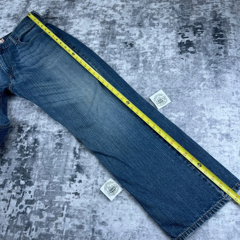 Levi Strauss & CO Mens 36x32 569 Loose Straight Denim Jeans Blue Solid Baggy - Picture 7 of 13